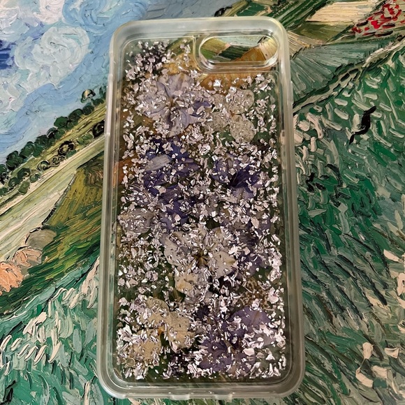 Free People iphone 6+ case with pressed purple flowers - Picture 2 of 4